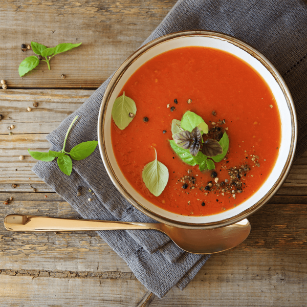 Tomato and Basil Soup FETA Mediterranean