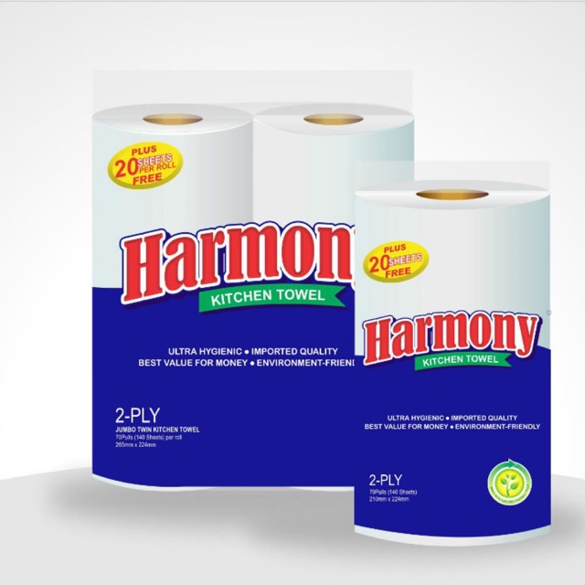 Harmony Kitchen Towel 4 Rolls 70 Pulls 140 Sheets 20 Sheets Free Feta Mediterranean