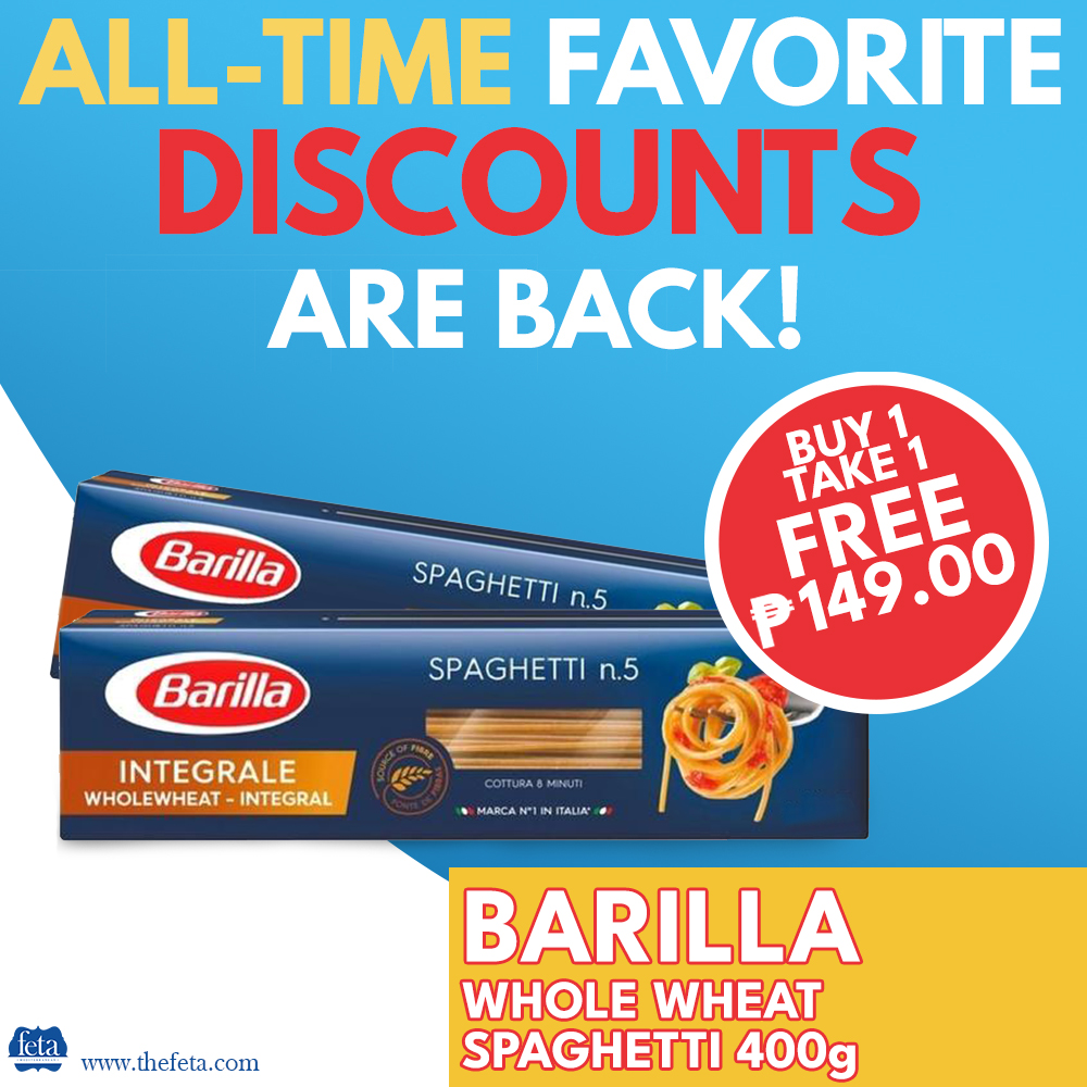 Buy1Get1 FREE Barilla Spaghetti Integrale Whole wheat (400g*2) FETA