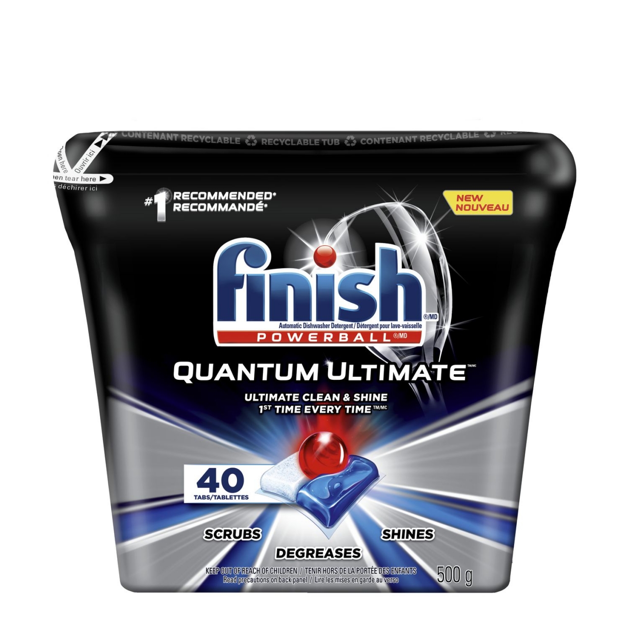 Finish Powerball Quantum Ultimate All in One 40 Tabs Clean & Shine