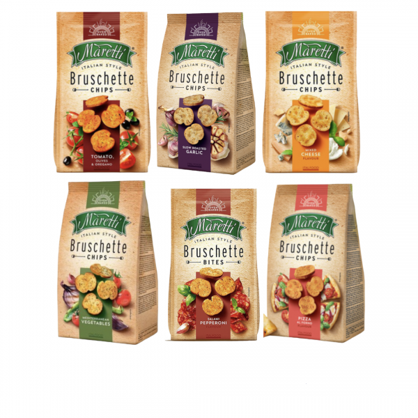 Bruschetta Bruchette Maretti Oven Baked Chips 70g FETA Mediterranean