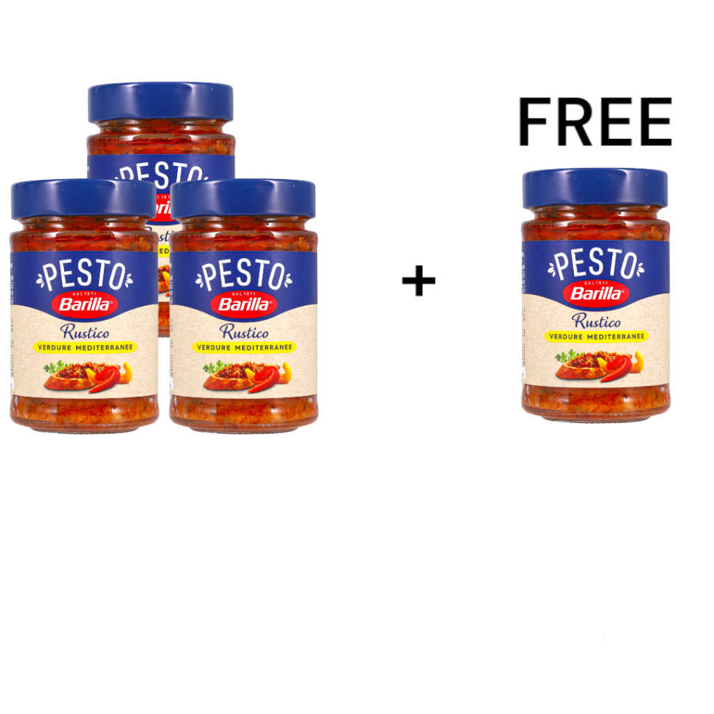 Buy 3 Get 1 FREE Barilla Pesto Rustico Pasta Sauce with Mediterranean