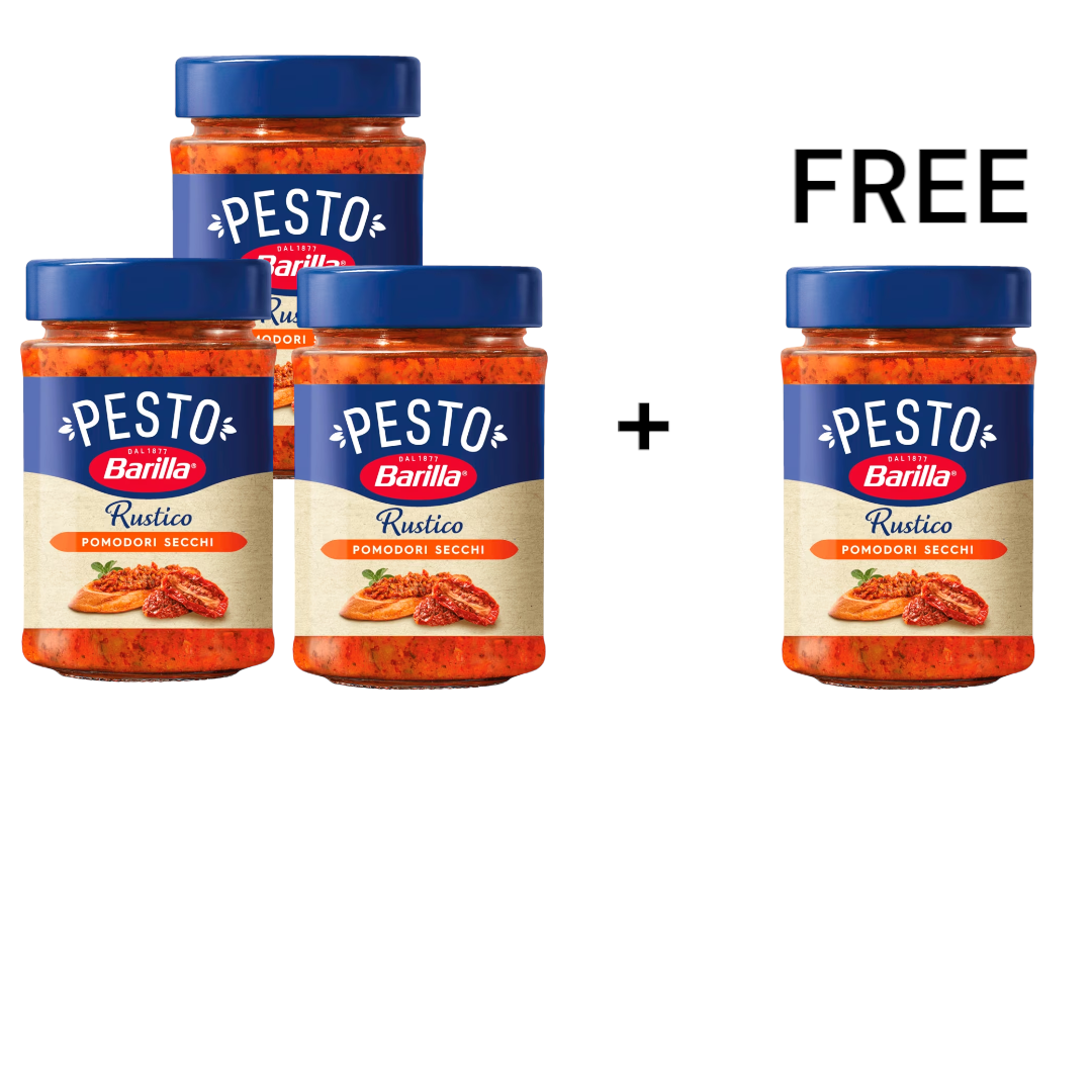 Buy 3 Get 1 FREE Barilla Pesto Rustico Pasta Sauce with Italian Sun