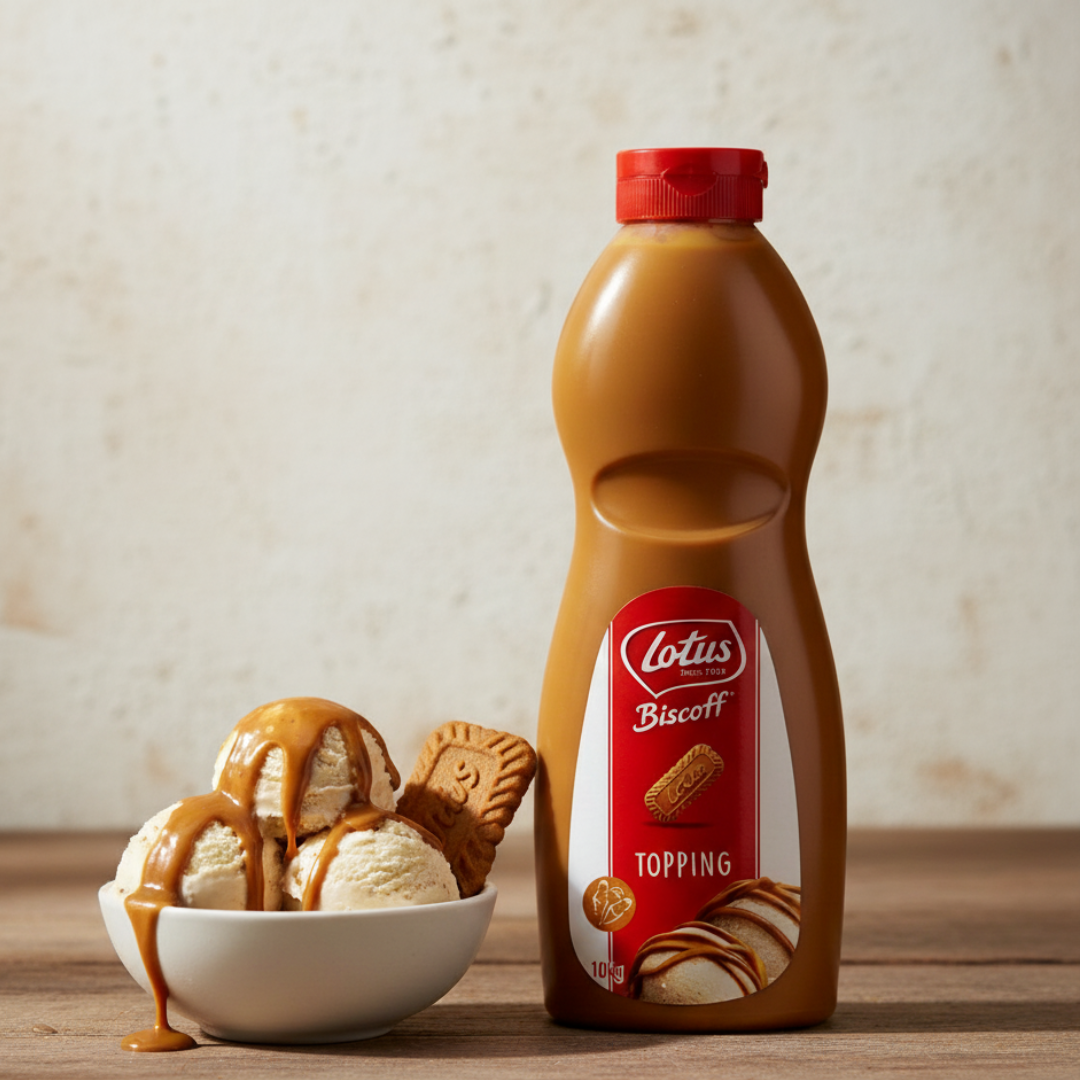 Lotus Biscoff Topping Sauce 1kg Plastic Bottle